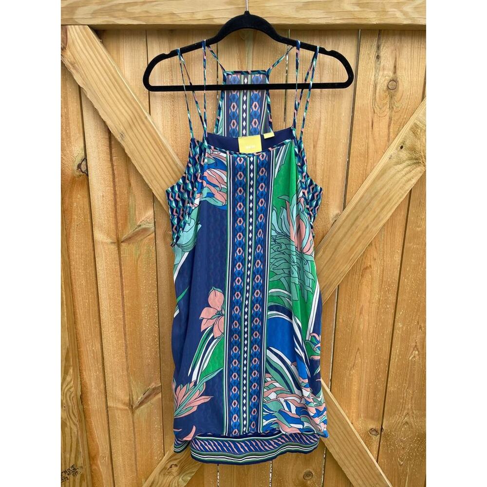 Anthropologie Maeve Layered Silk Laurel Scarf Silk Dress - Size L